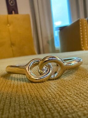 Silver Knot Open Cuff Bracelet - Women Jewelry